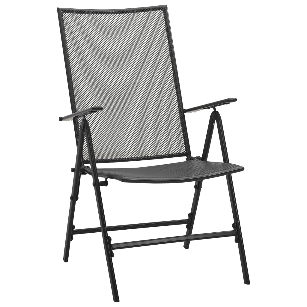 Klapstoelen mesh 4 st staal antraciet is nu te koop bij PeponiXL, paradijselijk wonen!