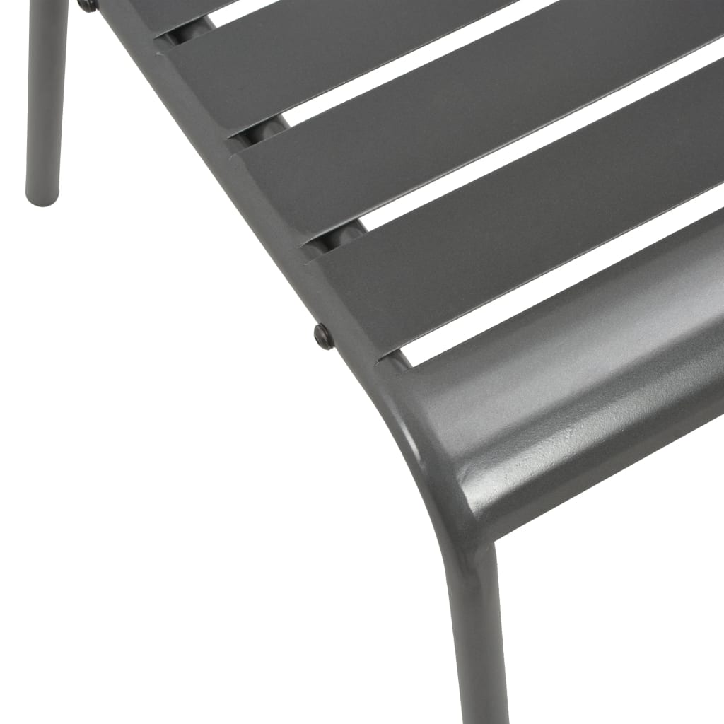 Tuinstoelen 4 st gelat ontwerp staal donkergrijs is nu te koop bij PeponiXL, paradijselijk wonen!