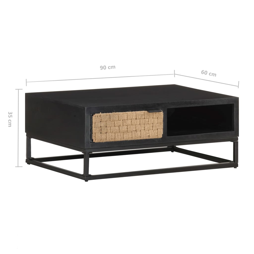 Salontafel 90x60x35 cm massief mangohout is nu te koop bij PeponiXL, paradijselijk wonen!