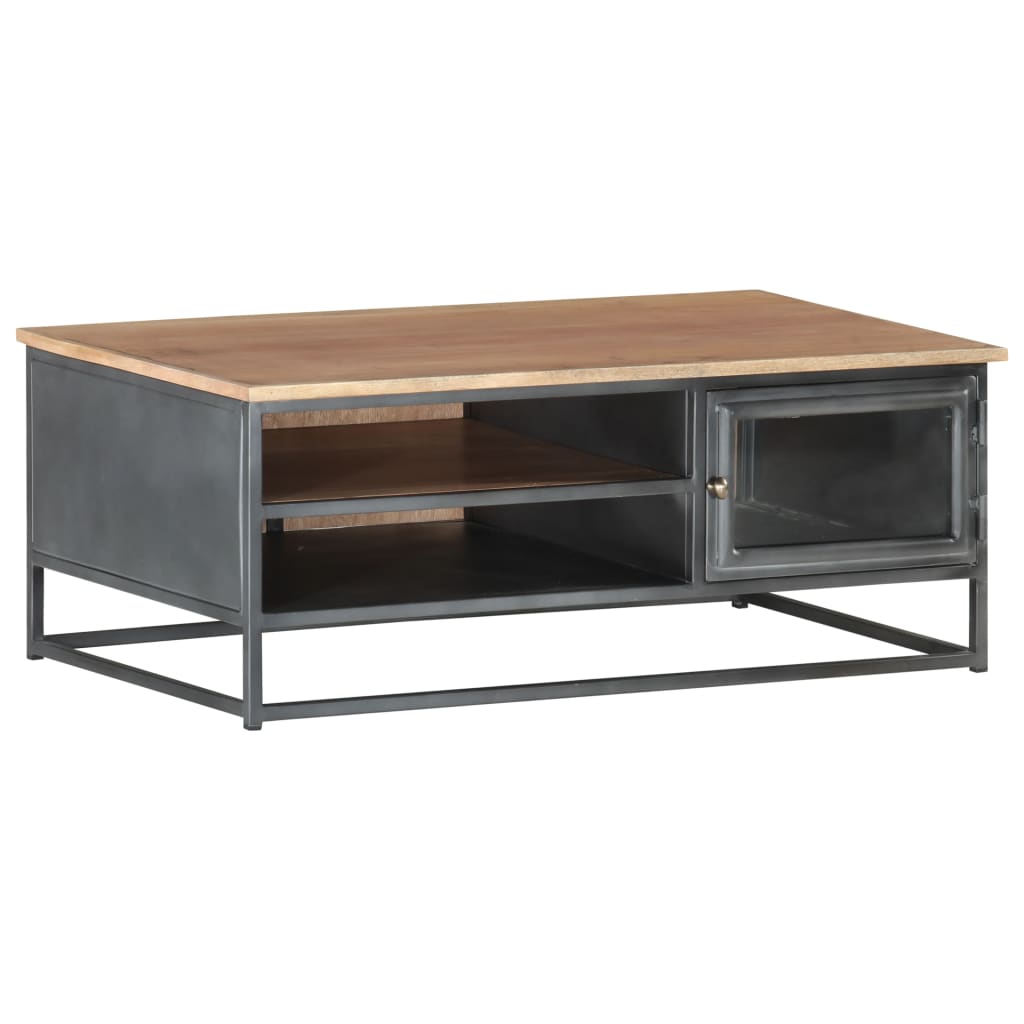 Salontafel 90x50x35 cm massief acaciahout grijs is nu te koop bij PeponiXL, paradijselijk wonen!