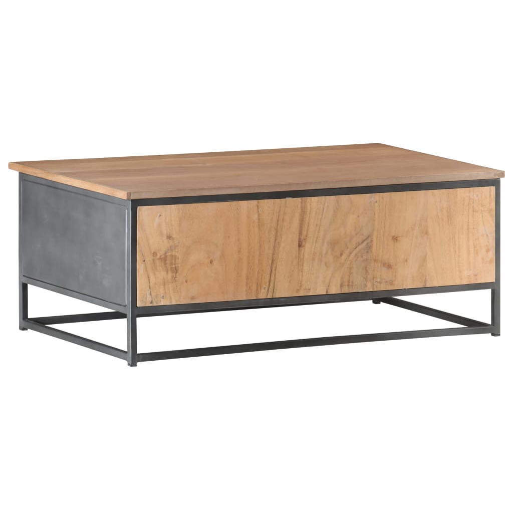 Salontafel 90x50x35 cm massief acaciahout grijs is nu te koop bij PeponiXL, paradijselijk wonen!