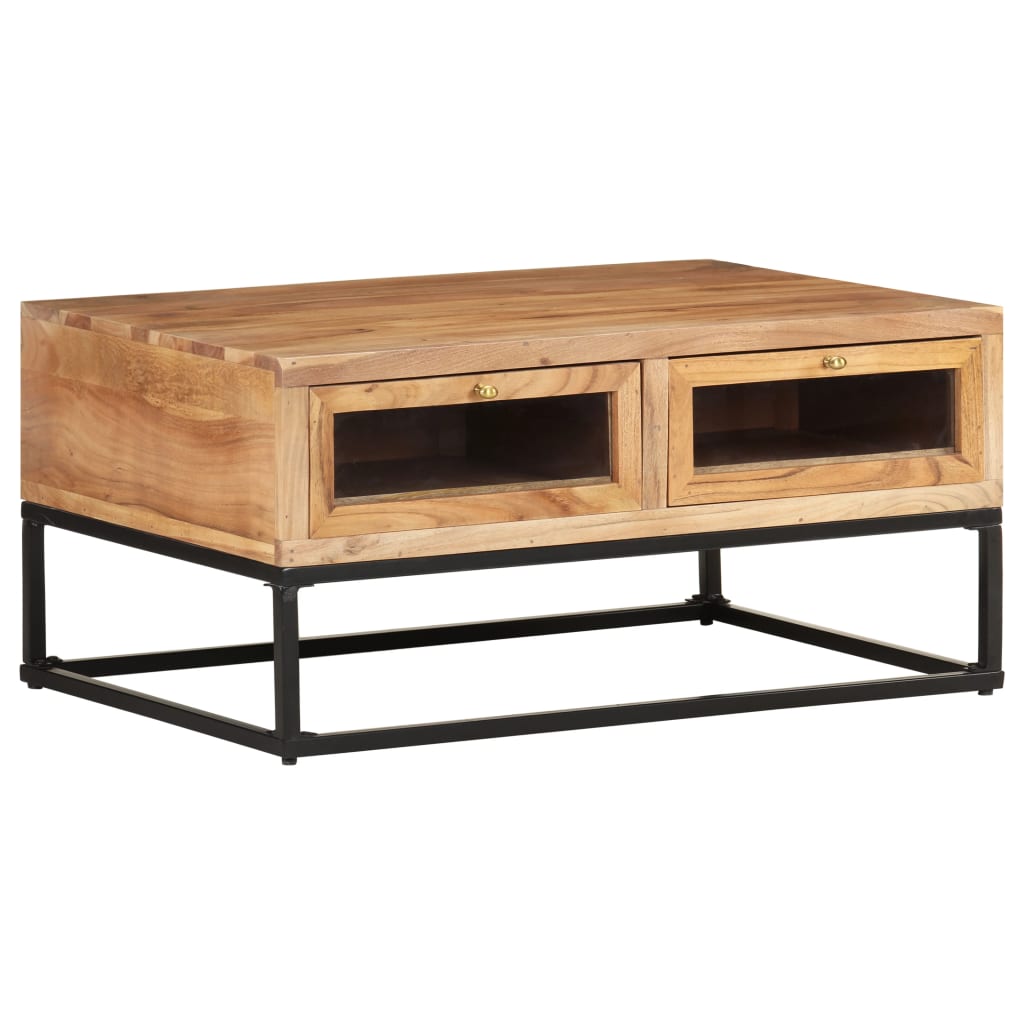 Salontafel 90x60x40 cm massief acaciahout is nu te koop bij PeponiXL, paradijselijk wonen!
