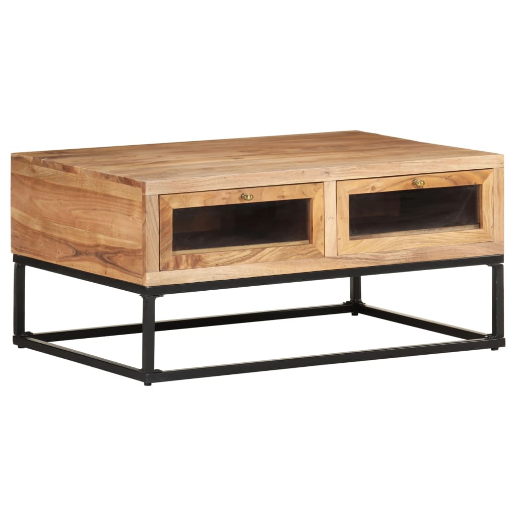 Salontafel 90x60x40 cm massief acaciahout is nu te koop bij PeponiXL, paradijselijk wonen!
