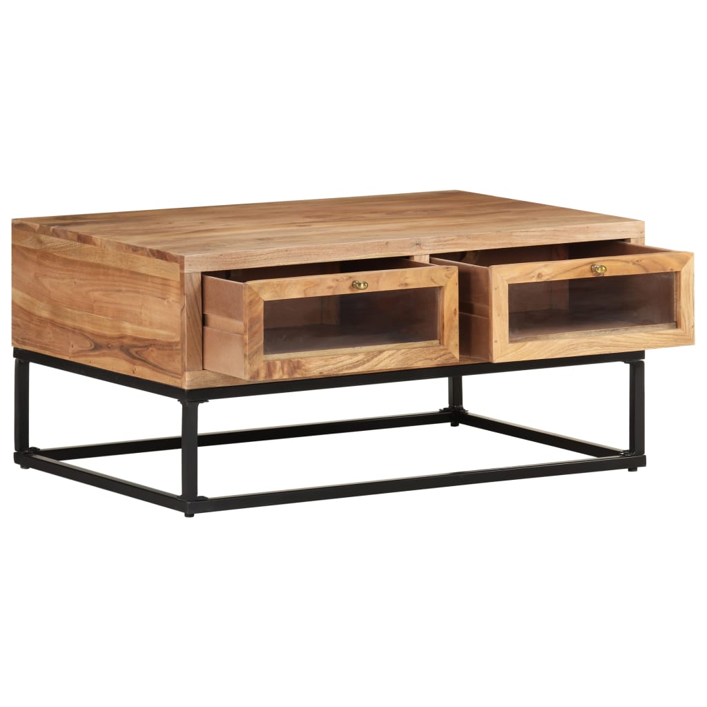 Salontafel 90x60x40 cm massief acaciahout is nu te koop bij PeponiXL, paradijselijk wonen!
