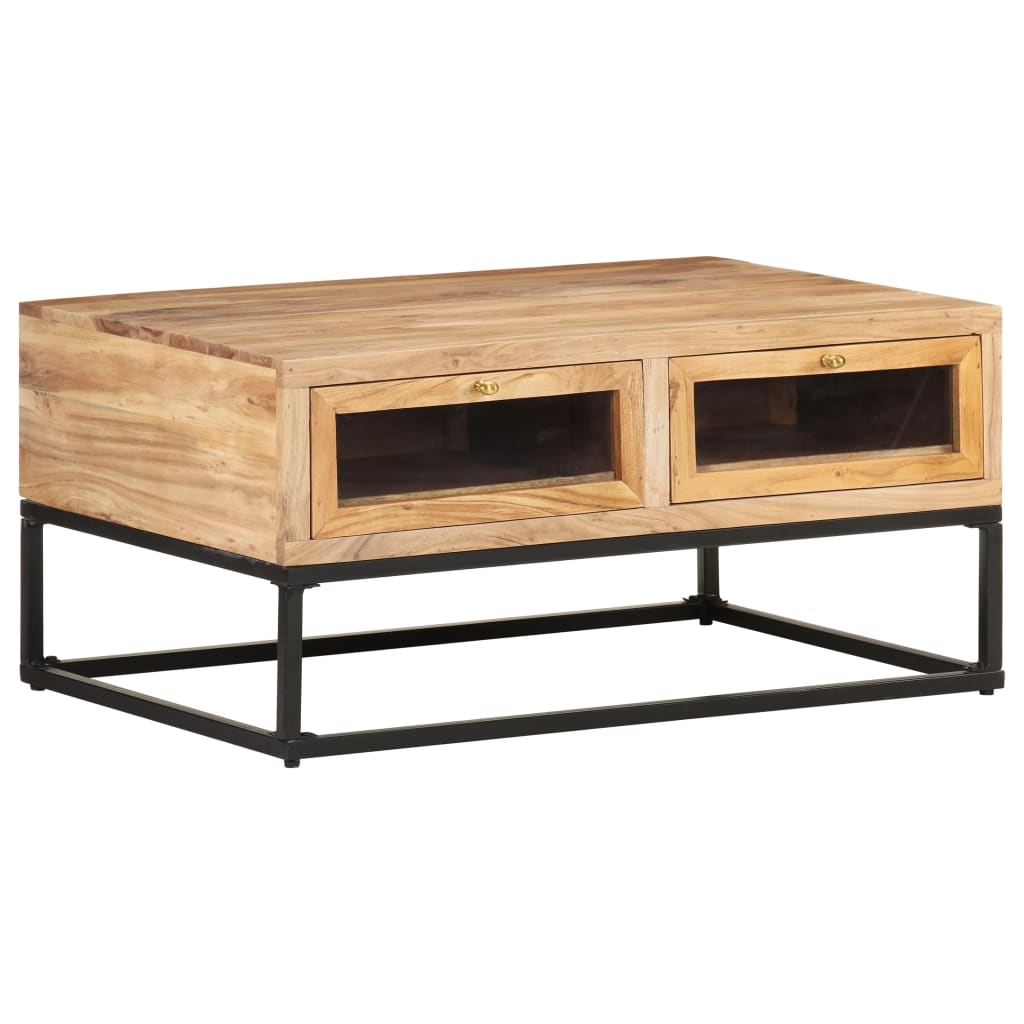 Salontafel 90x60x40 cm massief acaciahout is nu te koop bij PeponiXL, paradijselijk wonen!