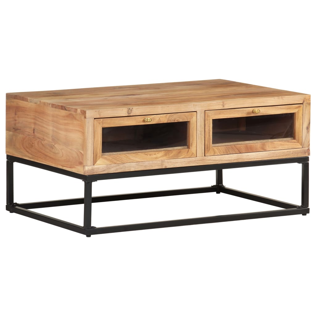 Salontafel 90x60x40 cm massief acaciahout is nu te koop bij PeponiXL, paradijselijk wonen!
