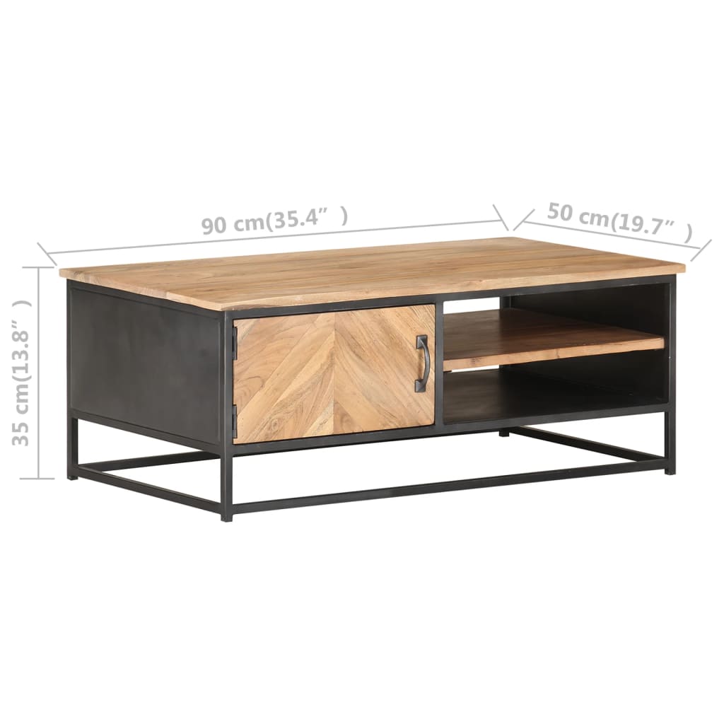 Salontafel 90x50x35 cm massief acaciahout is nu te koop bij PeponiXL, paradijselijk wonen!