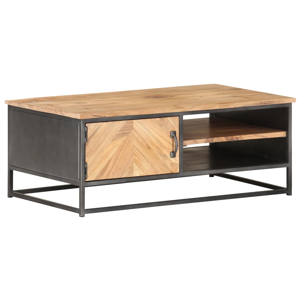 Salontafel 90x50x35 cm massief acaciahout is nu te koop bij PeponiXL, paradijselijk wonen!