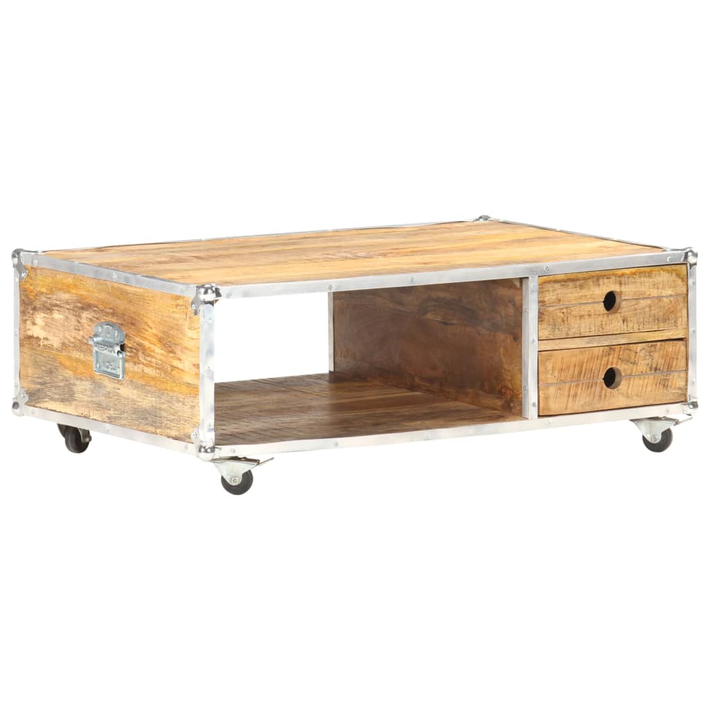 Salontafel 89x59x33 cm massief ruw mangohout is nu te koop bij PeponiXL, paradijselijk wonen!
