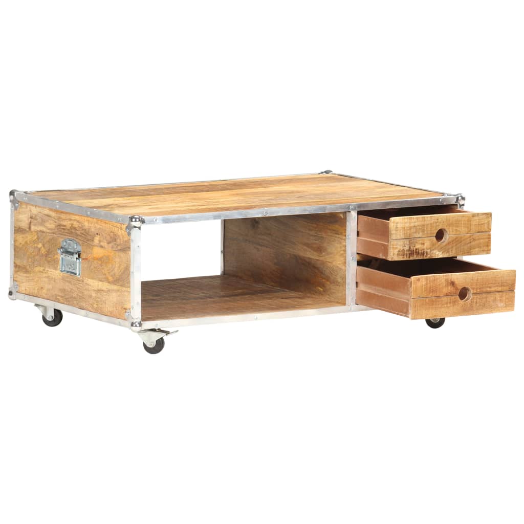 Salontafel 89x59x33 cm massief ruw mangohout is nu te koop bij PeponiXL, paradijselijk wonen!