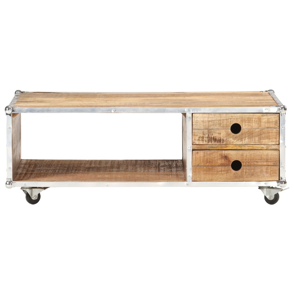 Salontafel 89x59x33 cm massief ruw mangohout is nu te koop bij PeponiXL, paradijselijk wonen!