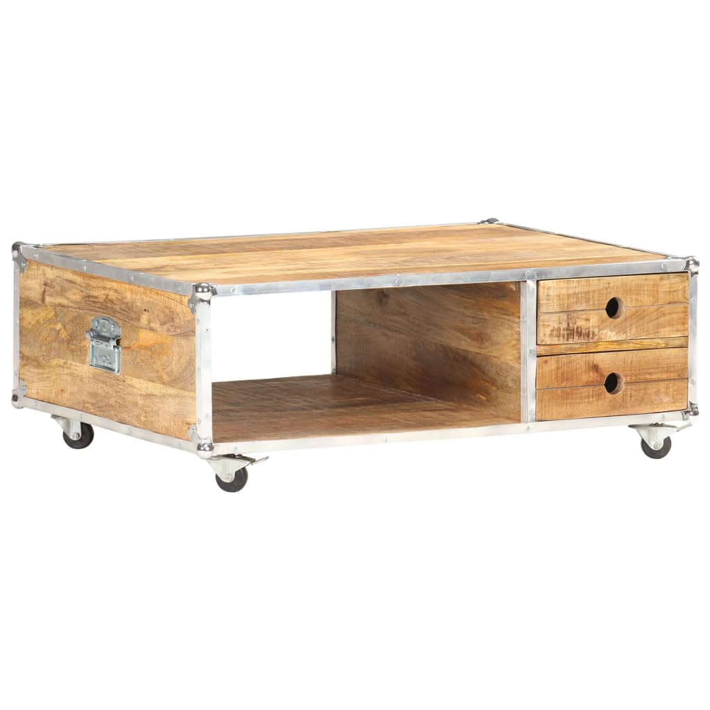 Salontafel 89x59x33 cm massief ruw mangohout is nu te koop bij PeponiXL, paradijselijk wonen!