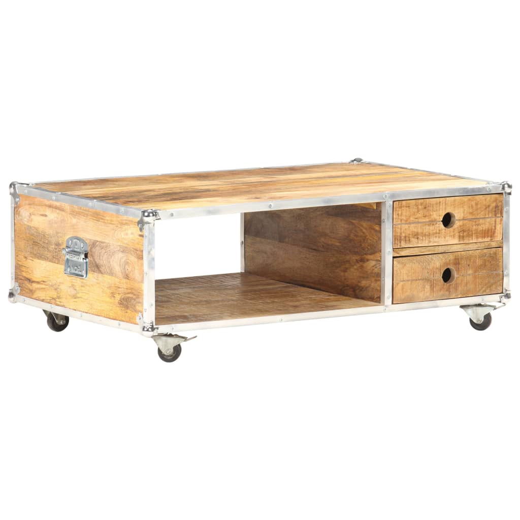 Salontafel 89x59x33 cm massief ruw mangohout is nu te koop bij PeponiXL, paradijselijk wonen!