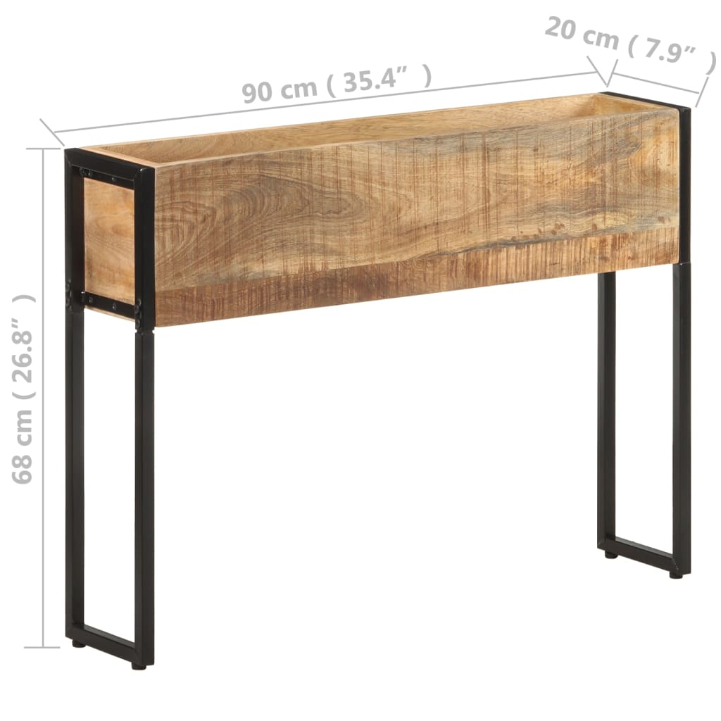 Plantenbak 90x20x68 cm ruw mangohout is nu te koop bij PeponiXL, paradijselijk wonen!