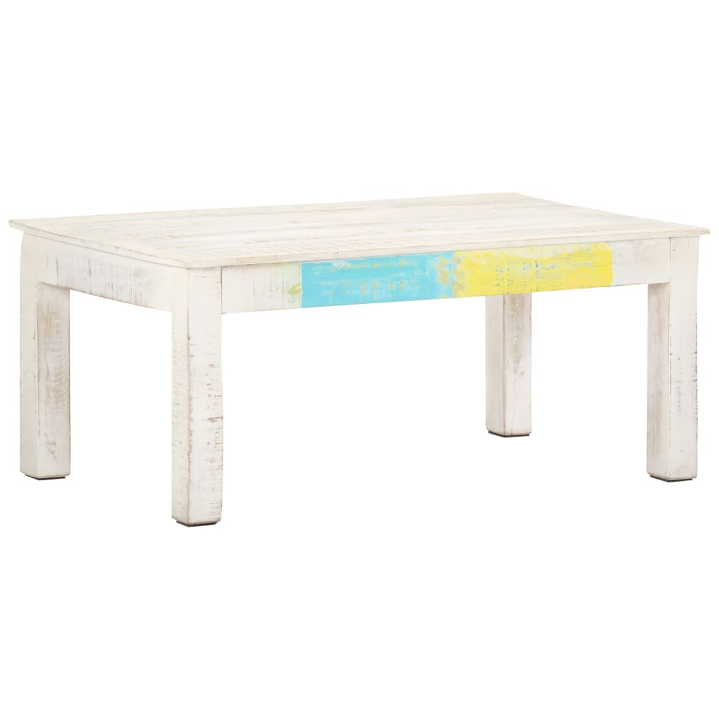 Salontafel 110x60x45 cm massief mangohout wit is nu te koop bij PeponiXL, paradijselijk wonen!