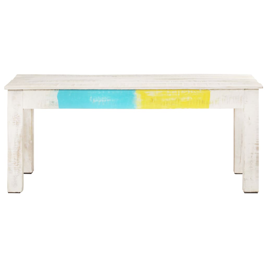 Salontafel 110x60x45 cm massief mangohout wit is nu te koop bij PeponiXL, paradijselijk wonen!