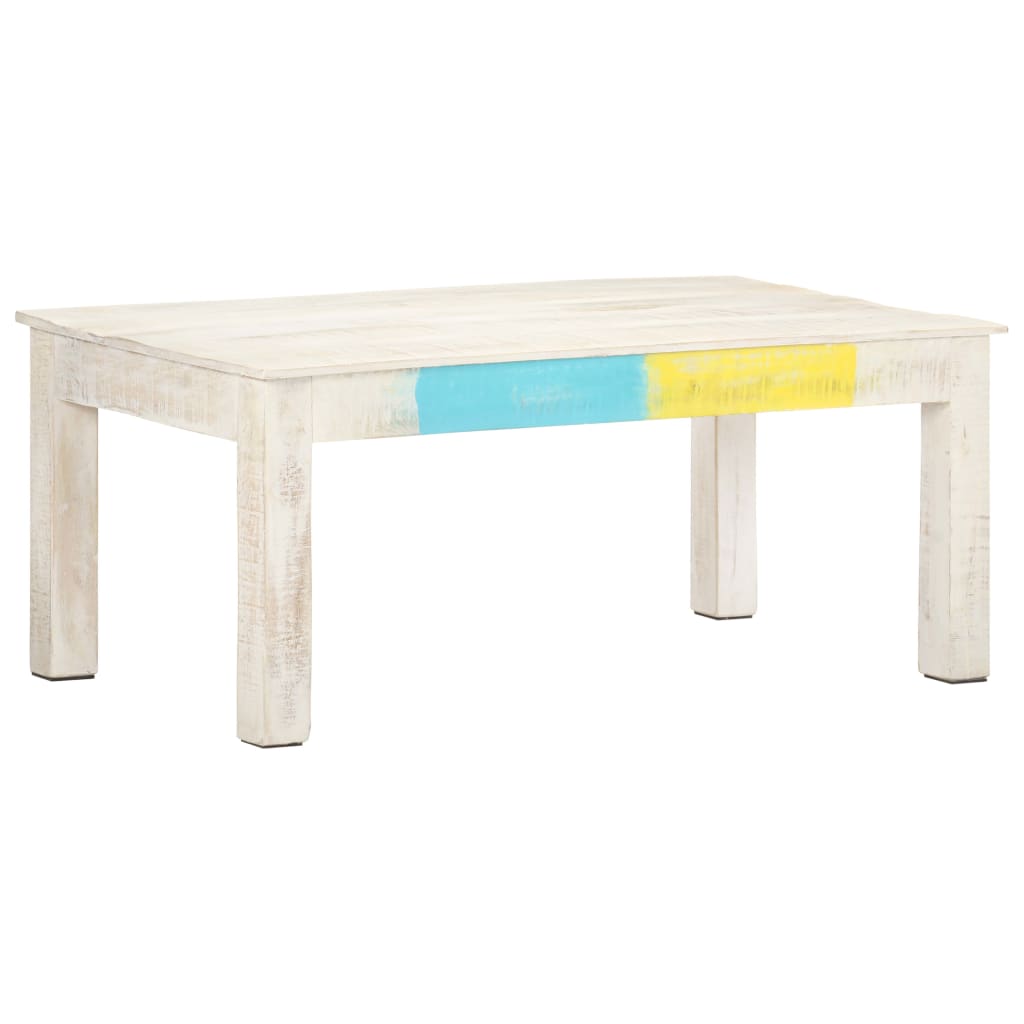 Salontafel 110x60x45 cm massief mangohout wit is nu te koop bij PeponiXL, paradijselijk wonen!