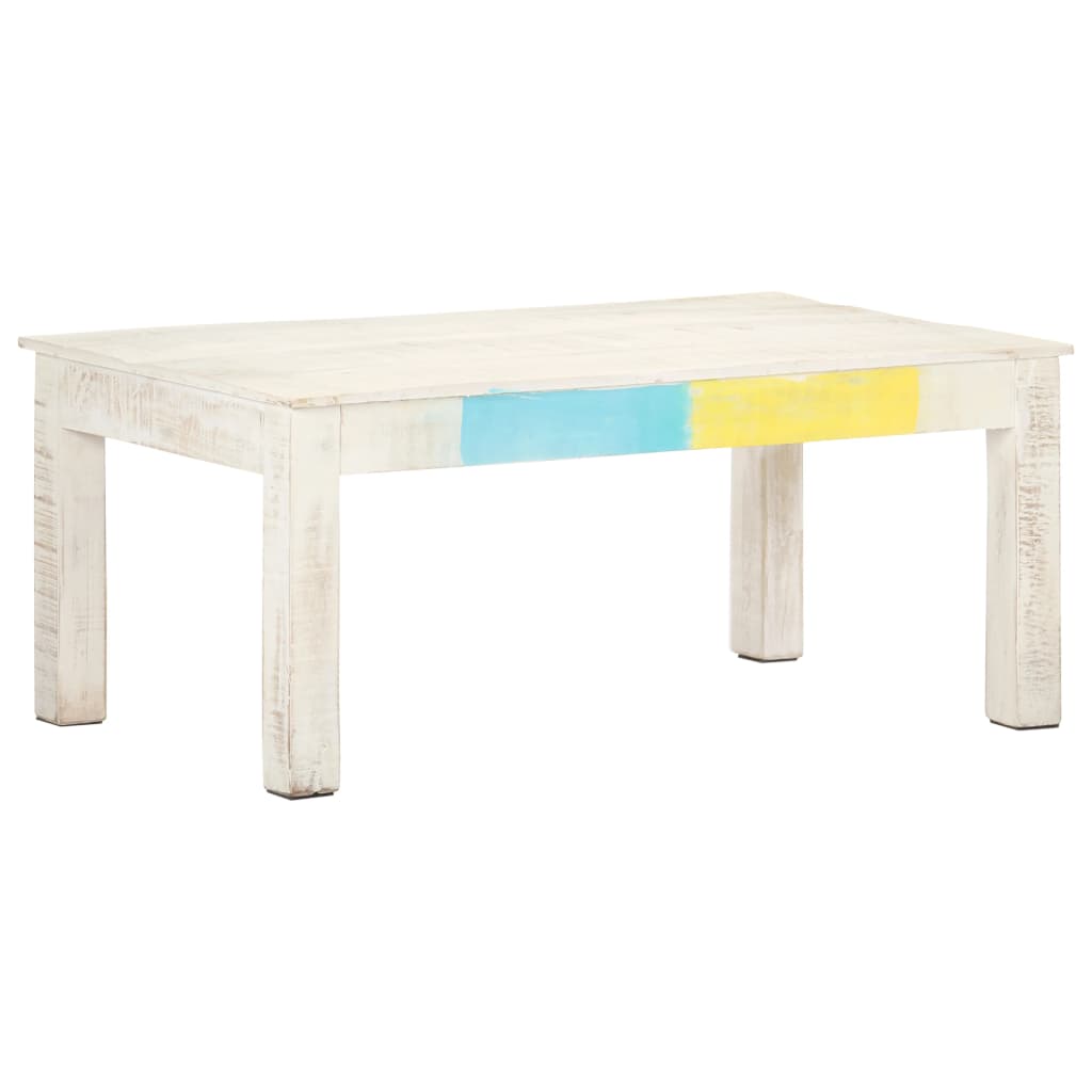 Salontafel 110x60x45 cm massief mangohout wit is nu te koop bij PeponiXL, paradijselijk wonen!