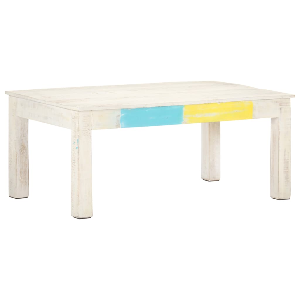 Salontafel 110x60x45 cm massief mangohout wit is nu te koop bij PeponiXL, paradijselijk wonen!