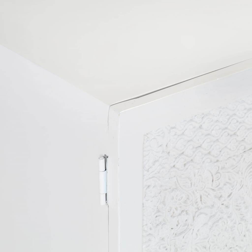 Tv-meubel 115x30x46 cm massief mangohout wit is nu te koop bij PeponiXL, paradijselijk wonen!