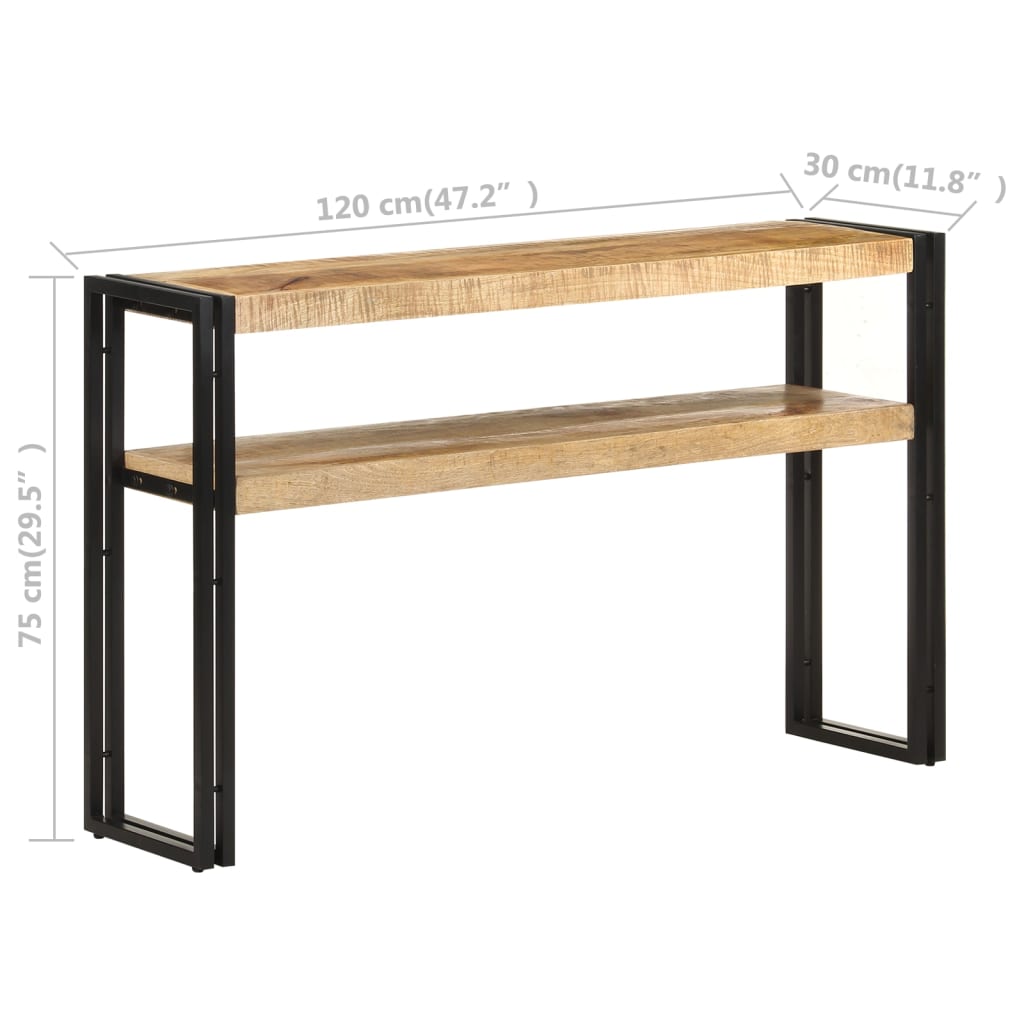Wandtafel 120x30x75 cm ruw mangohout is nu te koop bij PeponiXL, paradijselijk wonen!
