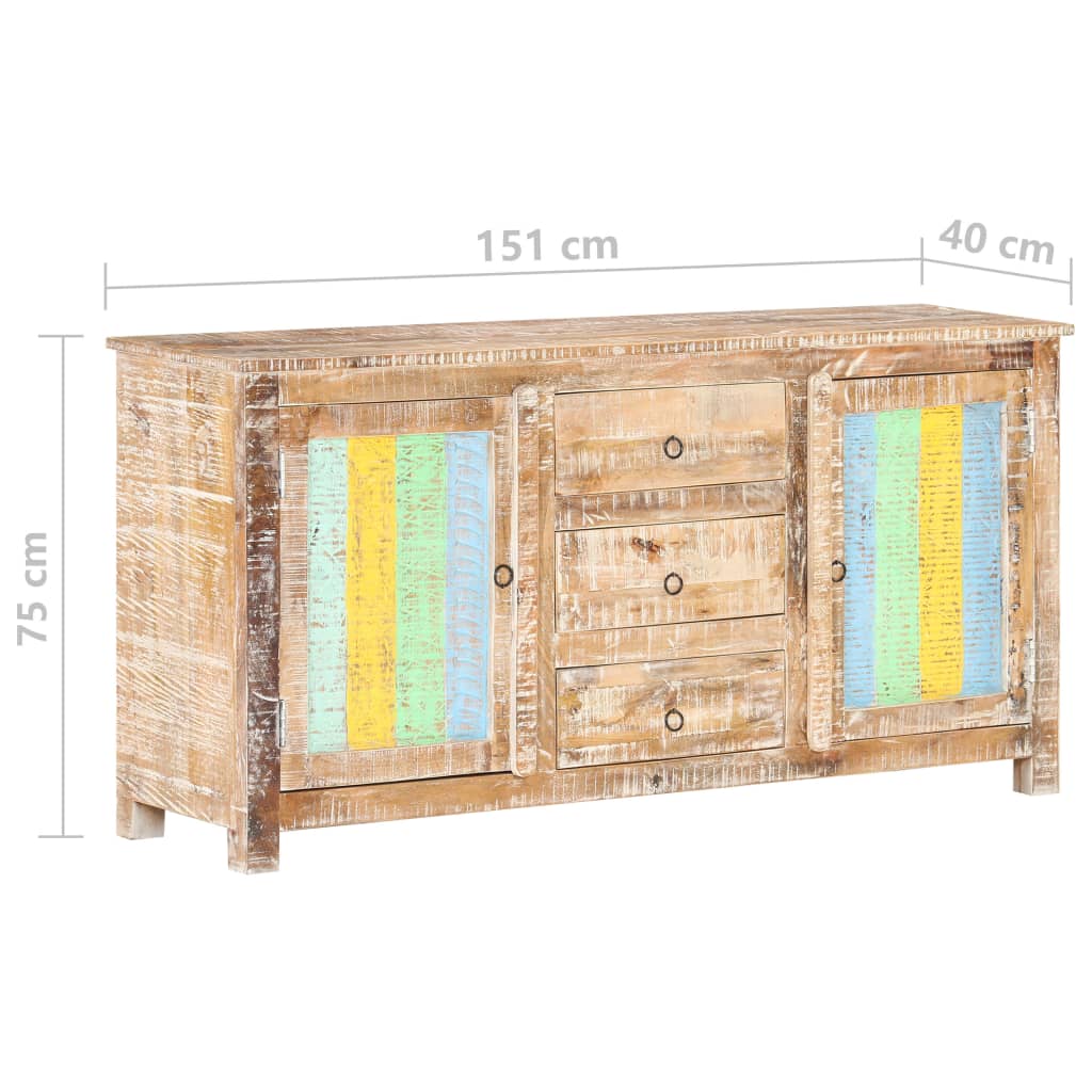 Dressoir 151x40x75 cm ruw acaciahout is nu te koop bij PeponiXL, paradijselijk wonen!