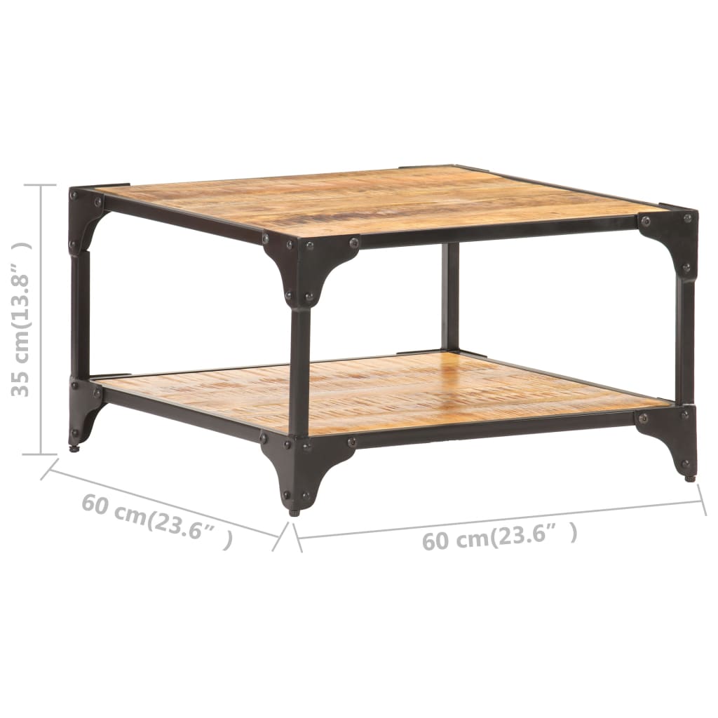 Salontafel 60x60x35 cm massief mangohout is nu te koop bij PeponiXL, paradijselijk wonen!