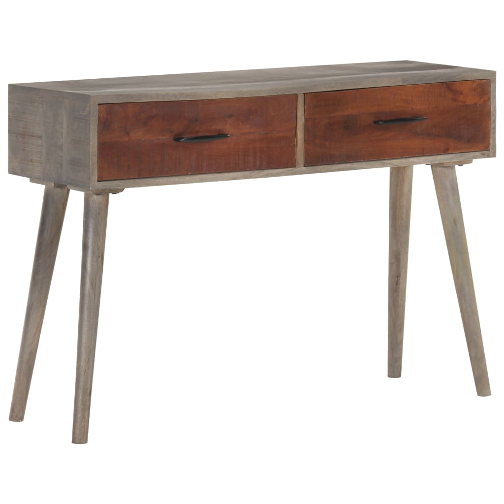 Wandtafel 110x35x75 cm massief ruw mangohout grijs is nu te koop bij PeponiXL, paradijselijk wonen!