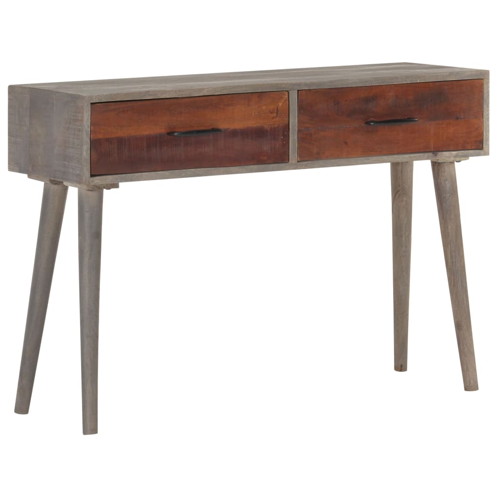 Wandtafel 110x35x75 cm massief ruw mangohout grijs is nu te koop bij PeponiXL, paradijselijk wonen!