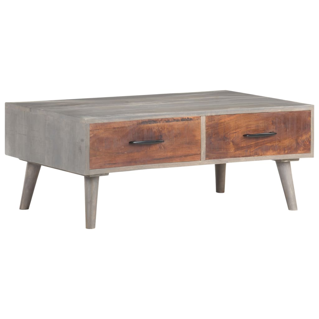 Salontafel 100x60x40 cm massief ruw mangohout grijs is nu te koop bij PeponiXL, paradijselijk wonen!