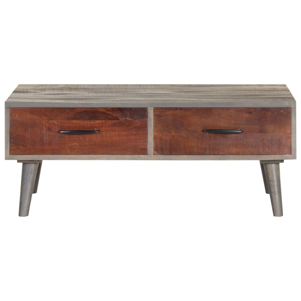Salontafel 100x60x40 cm massief ruw mangohout grijs is nu te koop bij PeponiXL, paradijselijk wonen!