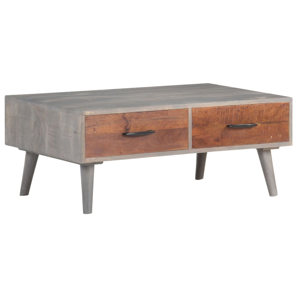 Salontafel 100x60x40 cm massief ruw mangohout grijs is nu te koop bij PeponiXL, paradijselijk wonen!