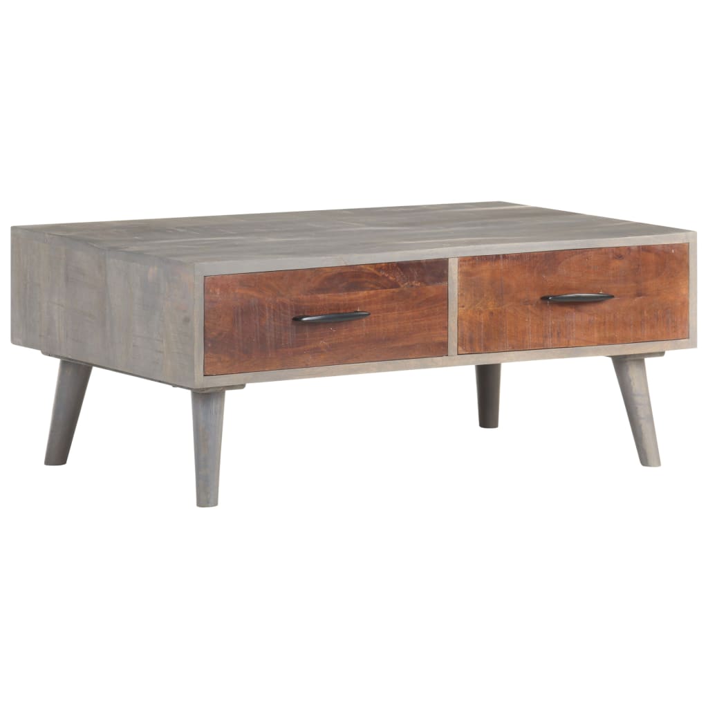 Salontafel 100x60x40 cm massief ruw mangohout grijs is nu te koop bij PeponiXL, paradijselijk wonen!