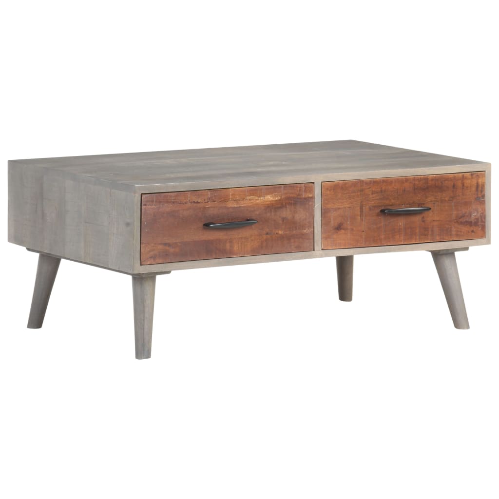 Salontafel 100x60x40 cm massief ruw mangohout grijs is nu te koop bij PeponiXL, paradijselijk wonen!