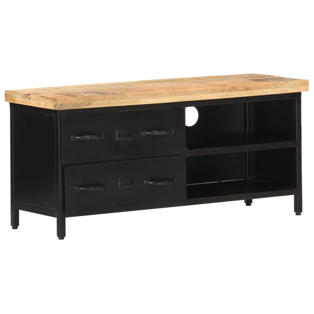 Tv-meubel 90x30x41 cm ruw mangohout is nu te koop bij PeponiXL, paradijselijk wonen!