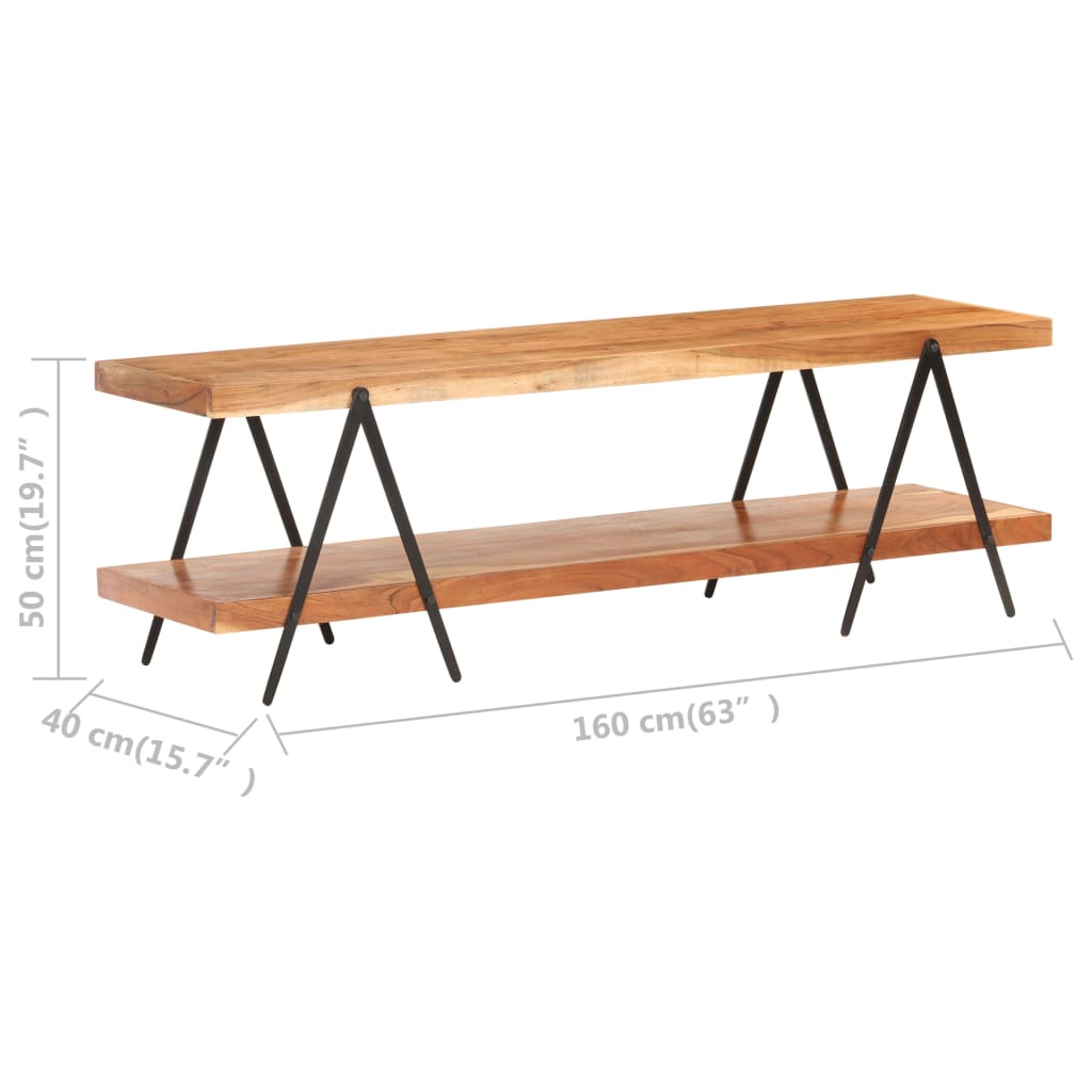 Tv-meubel 160x40x50 cm massief acaciahout is nu te koop bij PeponiXL, paradijselijk wonen!