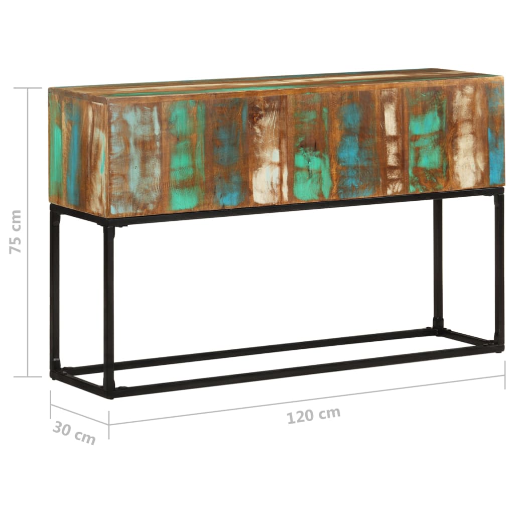 Wandtafel 120x30x75 cm massief gerecycled hout is nu te koop bij PeponiXL, paradijselijk wonen!