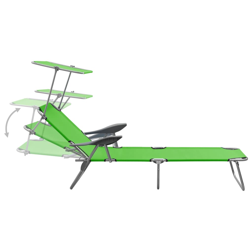 Ligbed met luifel staal groen is nu te koop bij PeponiXL, paradijselijk wonen!