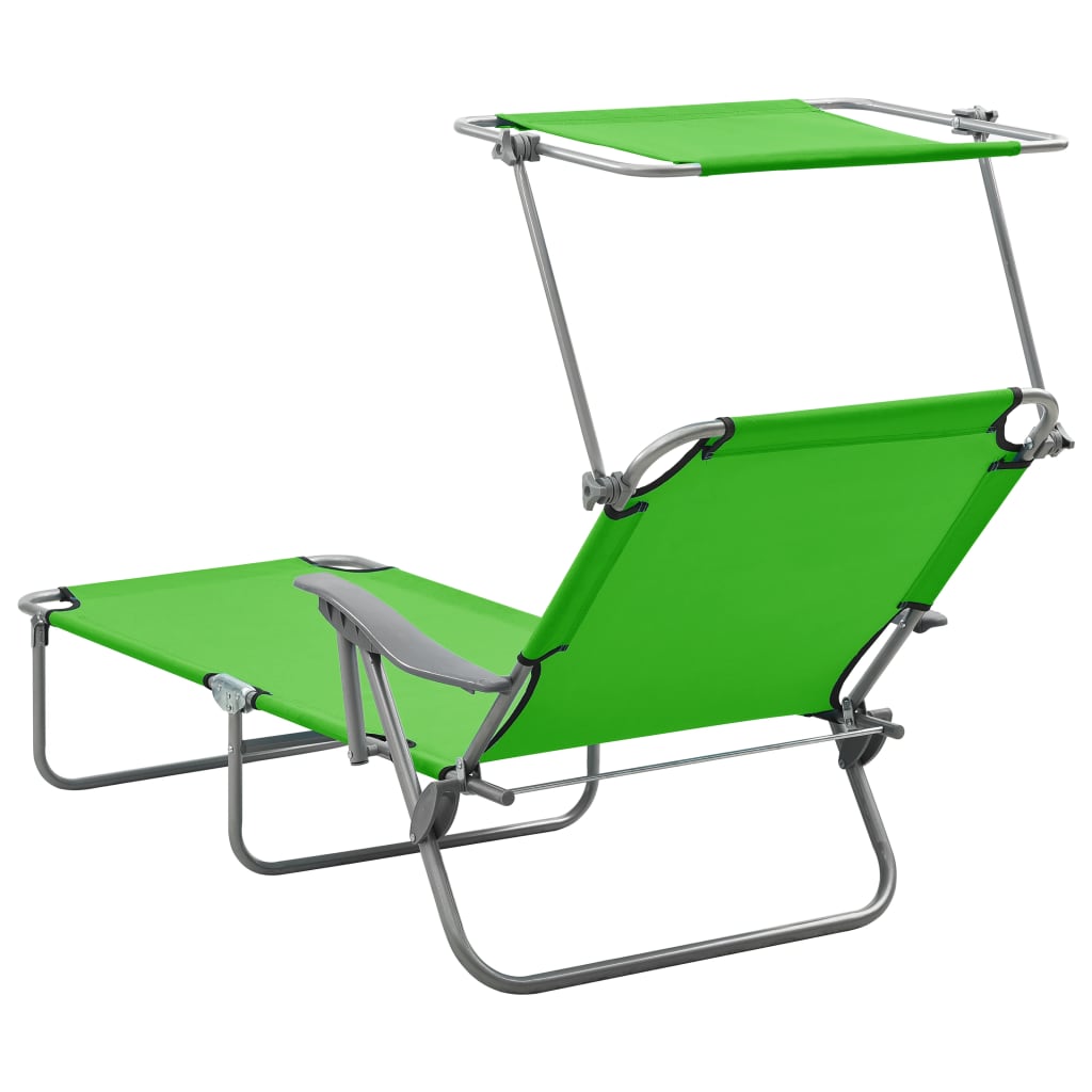 Ligbed met luifel staal groen is nu te koop bij PeponiXL, paradijselijk wonen!