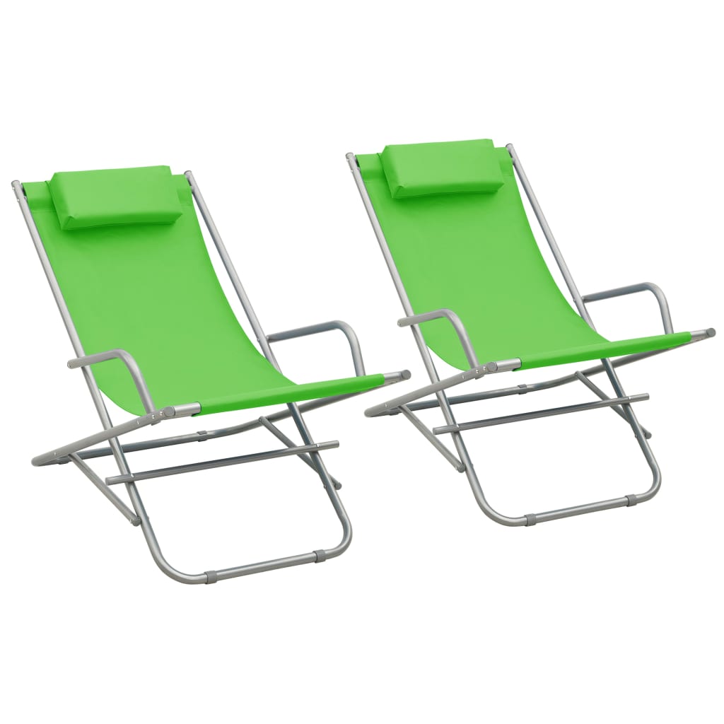 Klapstoelen 2 st staal groen is nu te koop bij PeponiXL, paradijselijk wonen!