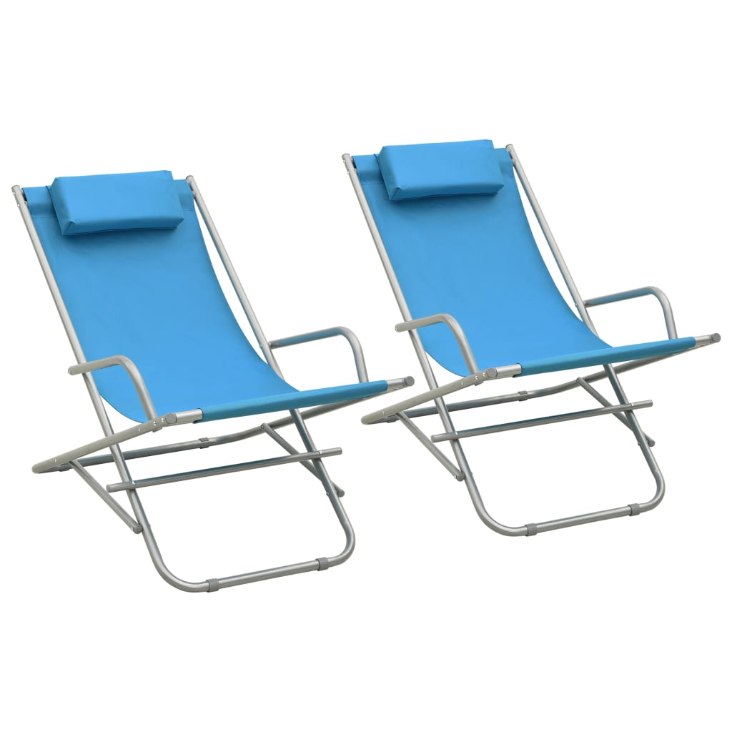Klapstoelen 2 st staal blauw is nu te koop bij PeponiXL, paradijselijk wonen!