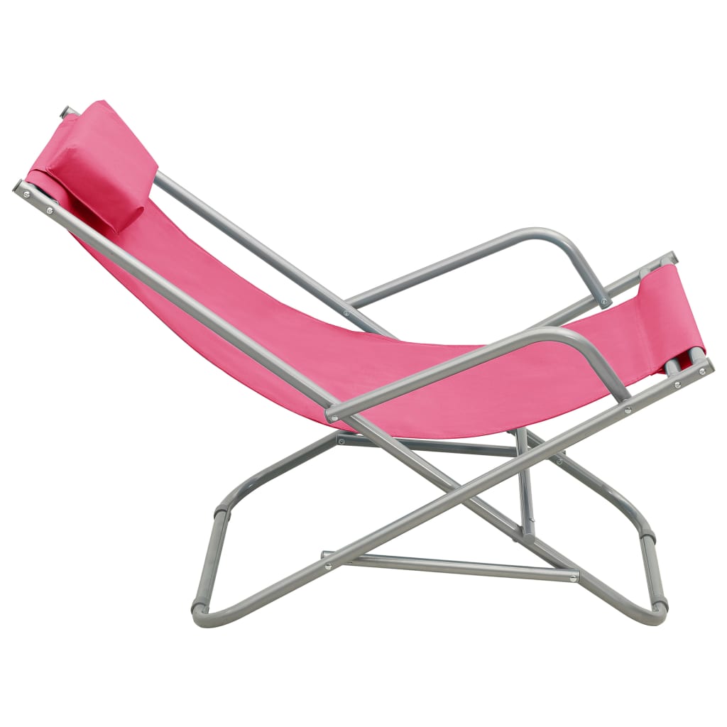Klapstoelen 2 st staal roze is nu te koop bij PeponiXL, paradijselijk wonen!