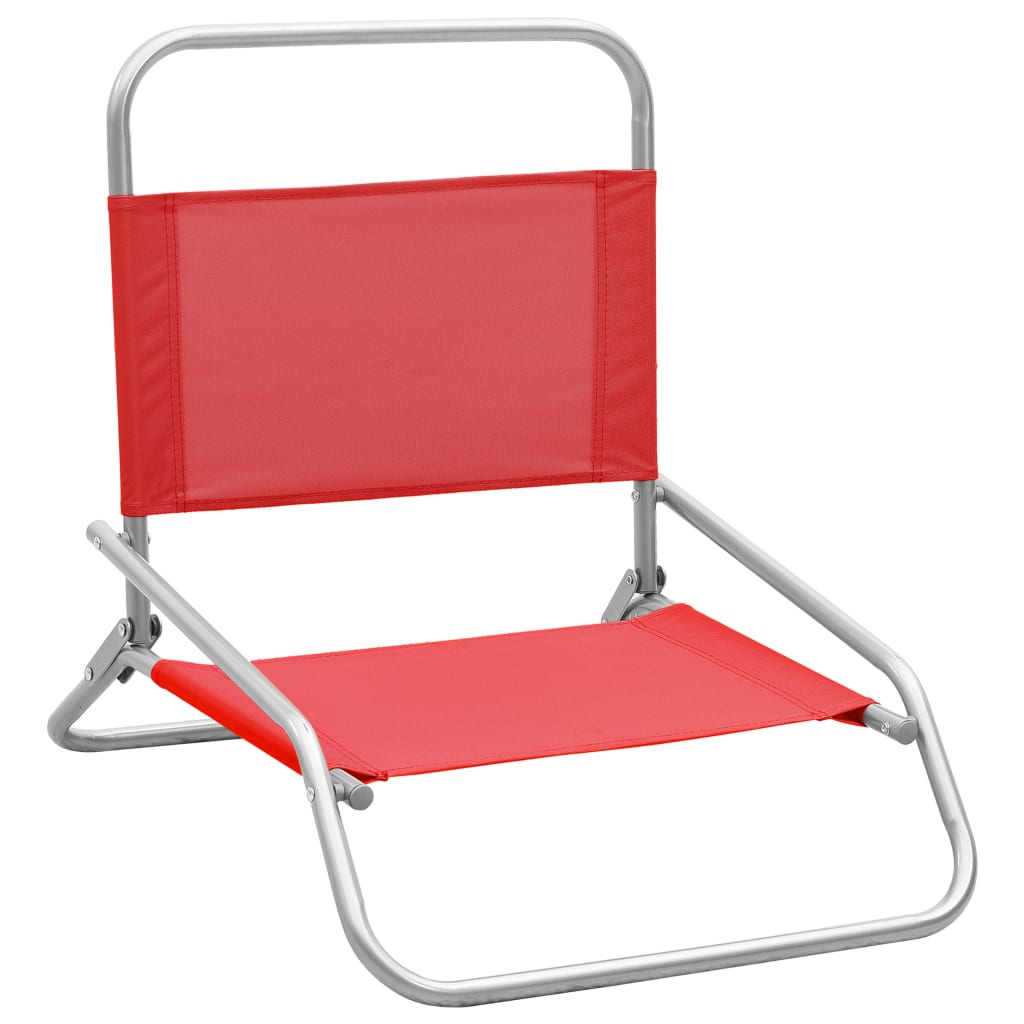Strandstoelen 2 st inklapbaar stof rood is nu te koop bij PeponiXL, paradijselijk wonen!