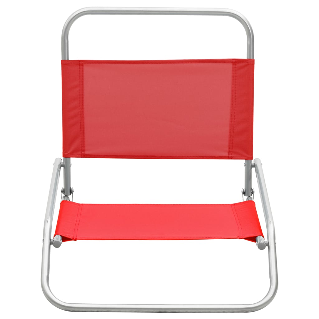 Strandstoelen 2 st inklapbaar stof rood is nu te koop bij PeponiXL, paradijselijk wonen!