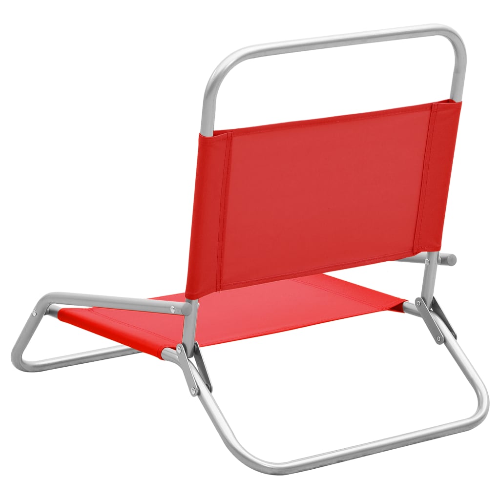 Strandstoelen 2 st inklapbaar stof rood is nu te koop bij PeponiXL, paradijselijk wonen!