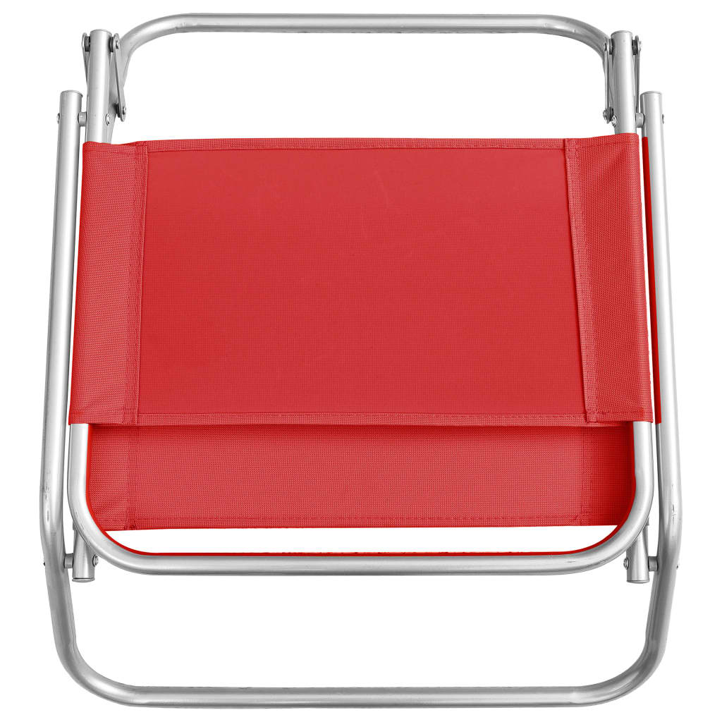 Strandstoelen 2 st inklapbaar stof rood is nu te koop bij PeponiXL, paradijselijk wonen!