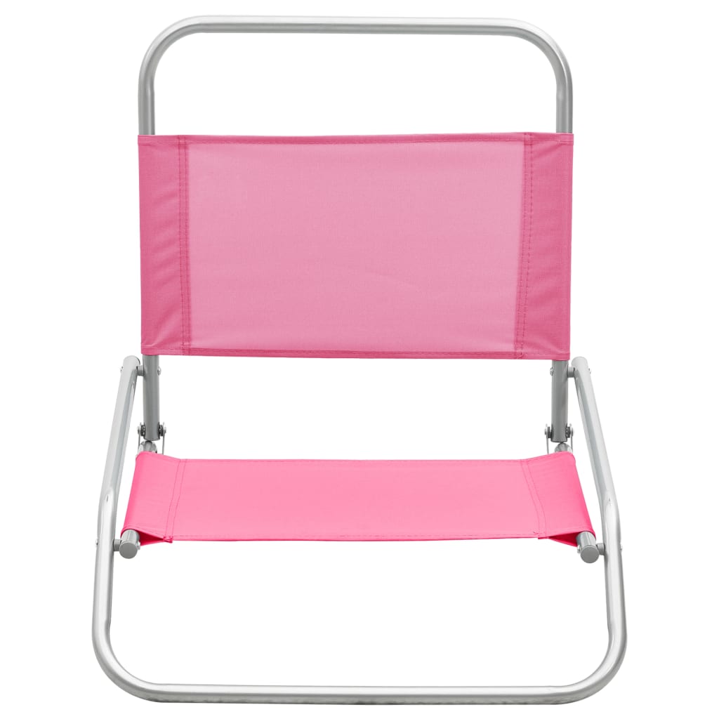Strandstoelen 2 st inklapbaar stof roze is nu te koop bij PeponiXL, paradijselijk wonen!