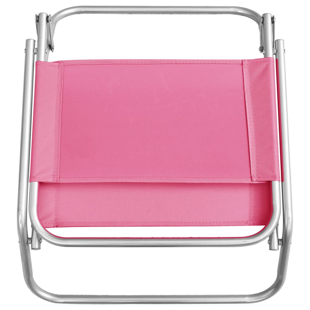 Strandstoelen 2 st inklapbaar stof roze is nu te koop bij PeponiXL, paradijselijk wonen!