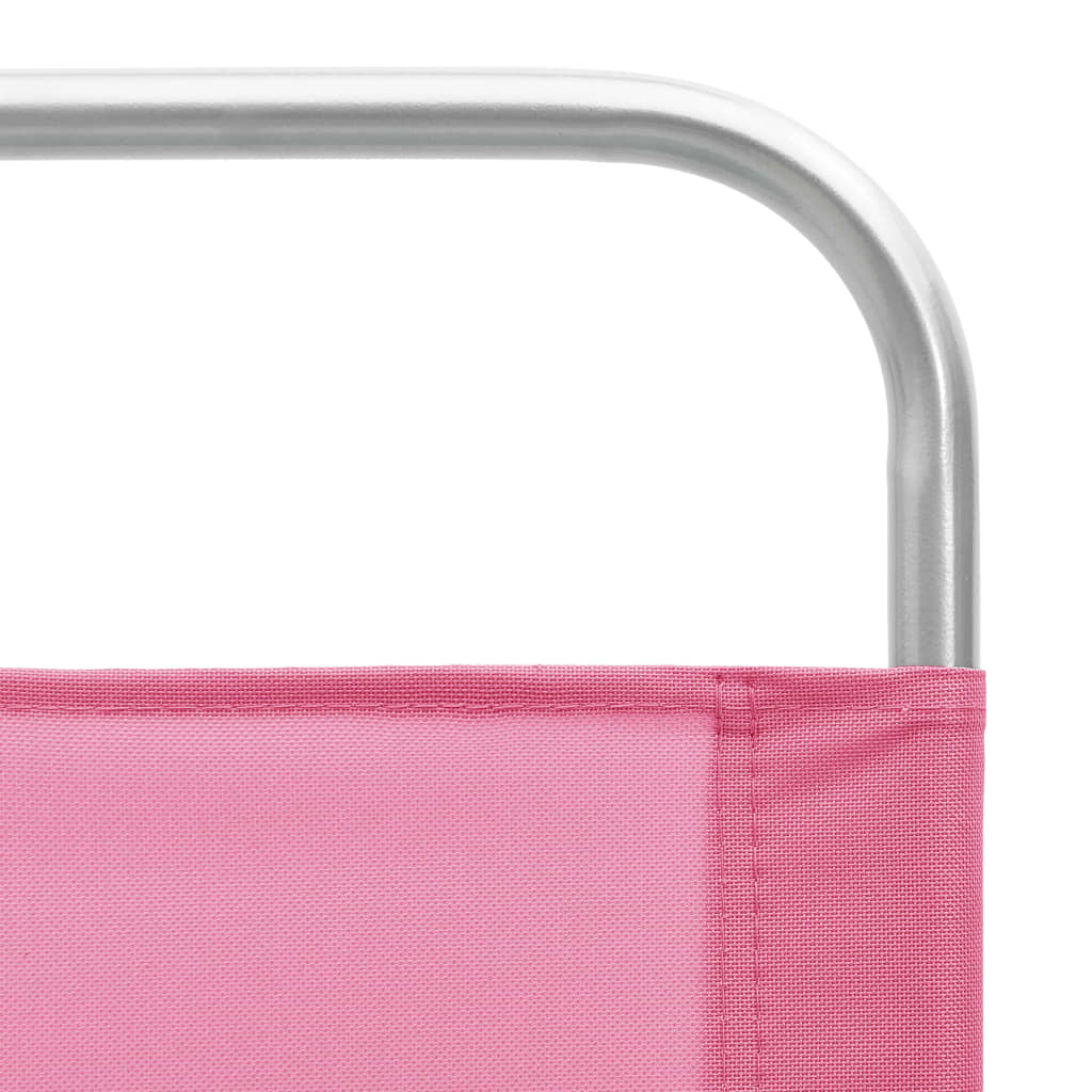 Strandstoelen 2 st inklapbaar stof roze is nu te koop bij PeponiXL, paradijselijk wonen!