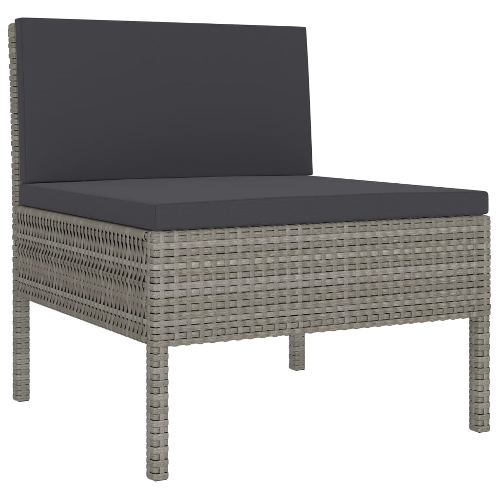 Tuinstoelen 3 st met kussens poly rattan grijs is nu te koop bij PeponiXL, paradijselijk wonen!